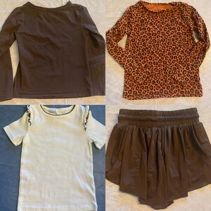 Girls Bundle of Long Sleeve and Short Sleeve Tops with Shorts Size 6x/7